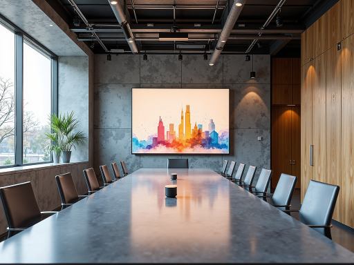 现代化办公环境，宽敞明亮的会议室，专业团队在讨论企业并购方案，墙上挂着公司资质证书和荣誉奖牌，展现专业实力